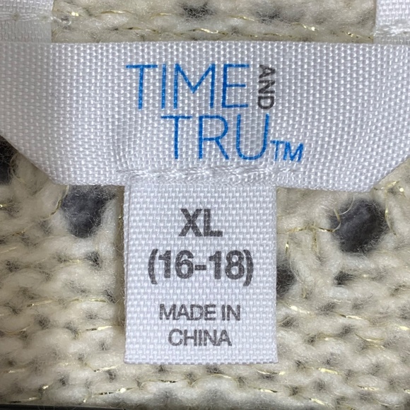 Time and Tru Women’s Sweater XL Beige Cream Open Knit Long Sleeve Pullover - Picture 5 of 7